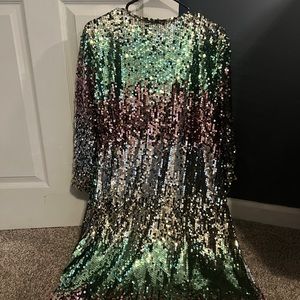 Multicolored sparkle gem cardigan jacket